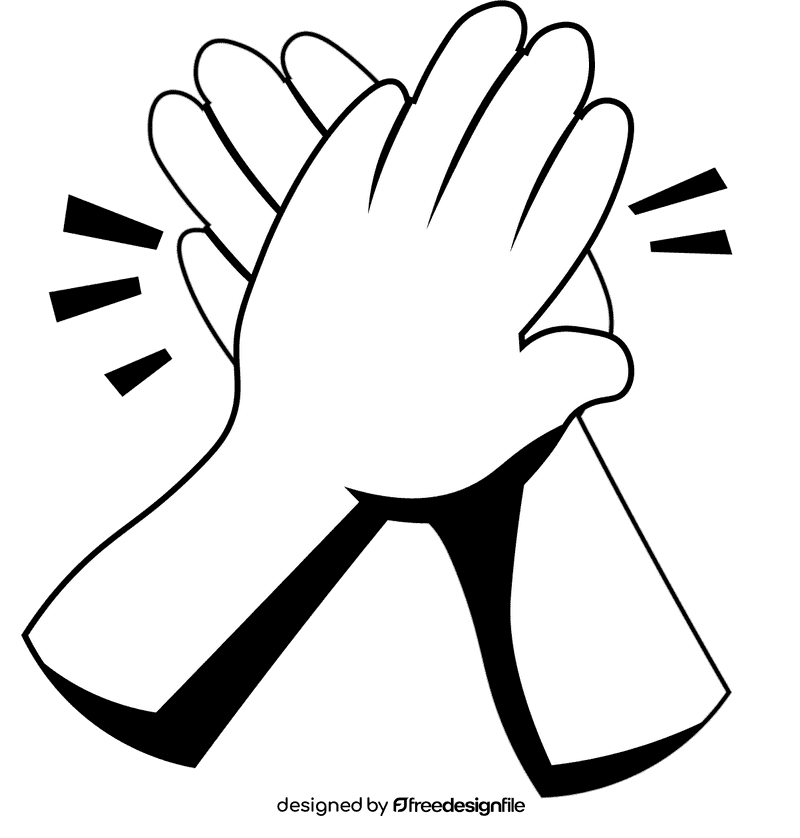 Clapping Hands black and white clipart