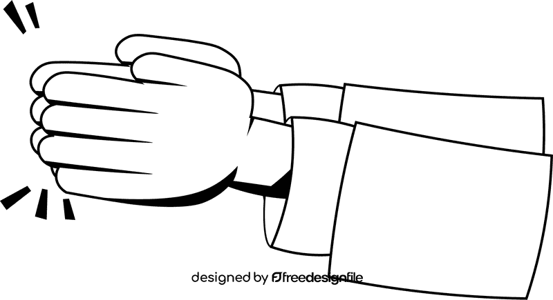 Clapping Hands black and white clipart