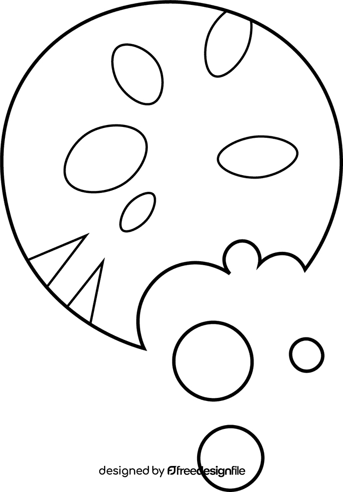 Cookie Monster Cookie black and white clipart