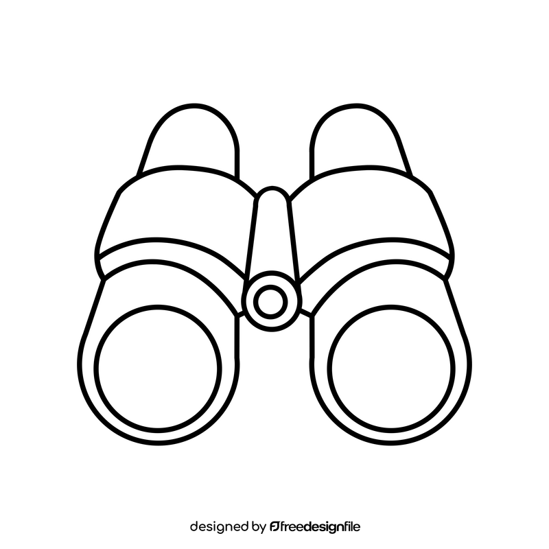 Binoculars drawing black and white clipart