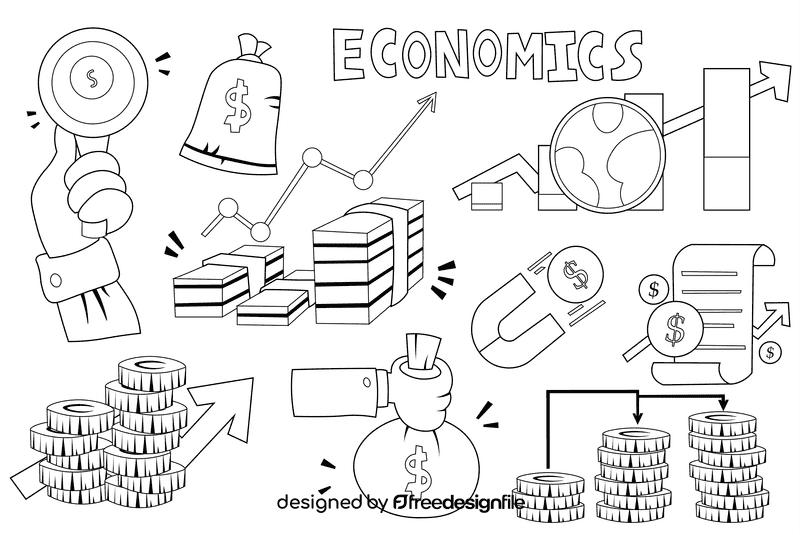 Economics black and white vector