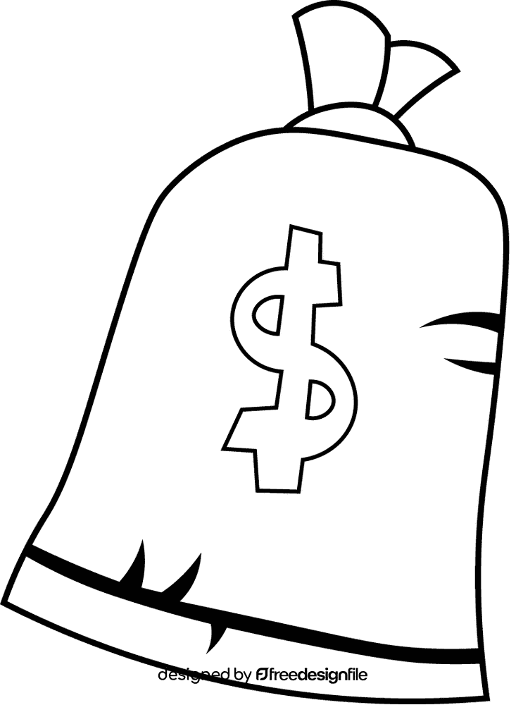 Economics Bag, money, dollars black and white clipart