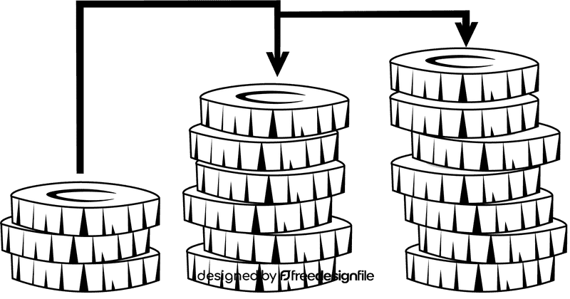 Economics Coins black and white clipart