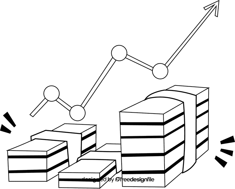 Economics Graph Money black and white clipart