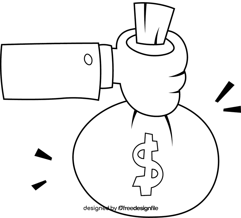 Economics Hand Bag black and white clipart