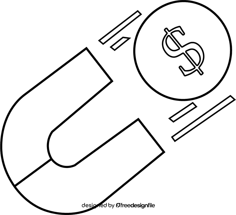 Economics Magnet black and white clipart
