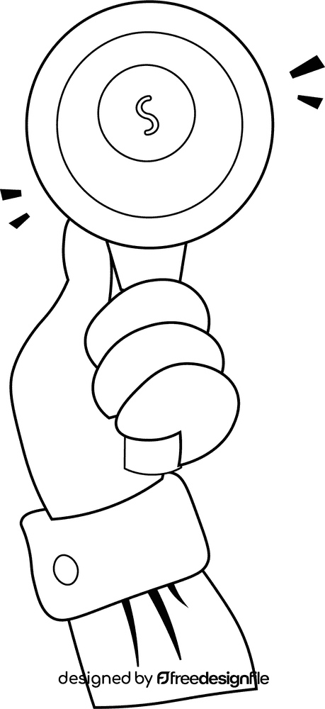 Economics Magnifier black and white clipart