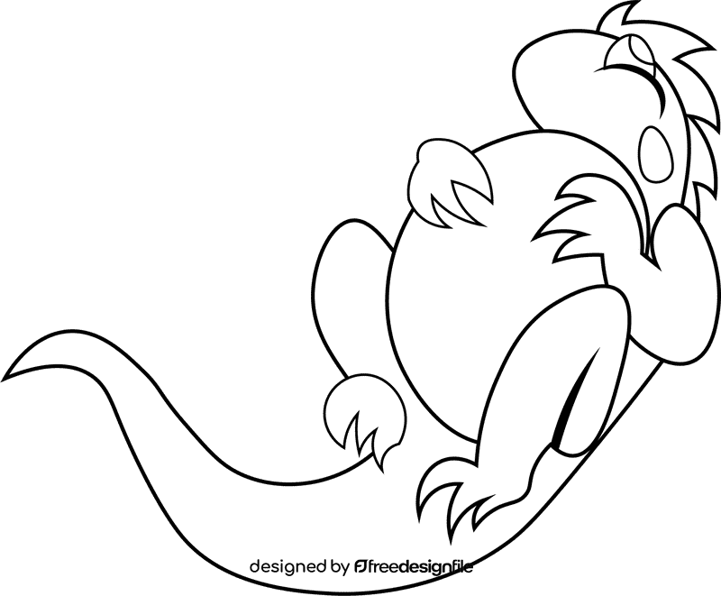 Iguana black and white clipart