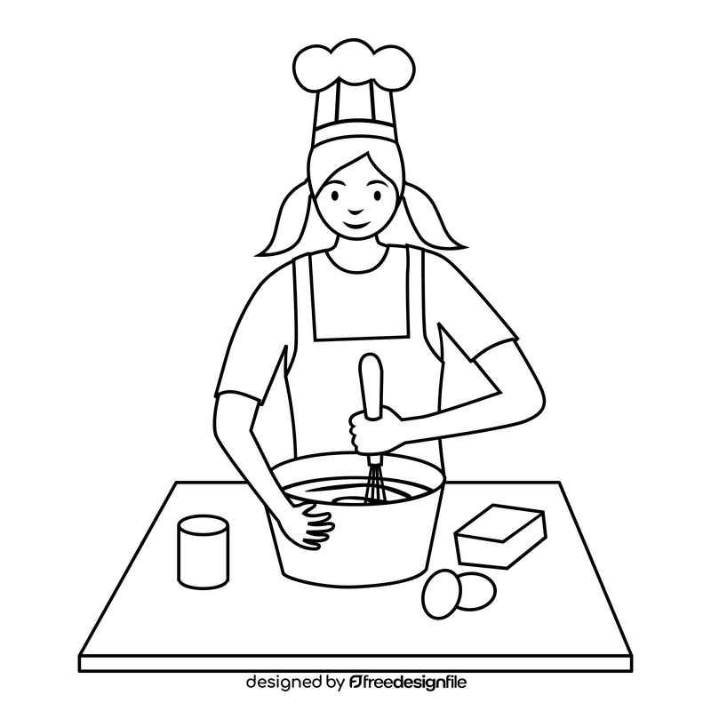 Baking drawing black and white clipart