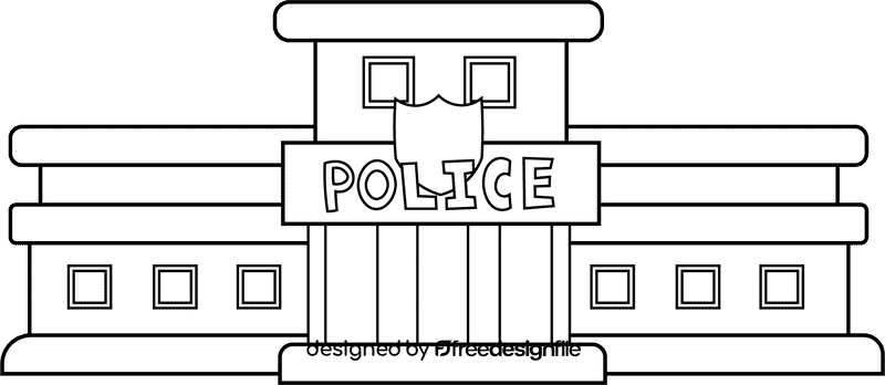 Police Station black and white clipart