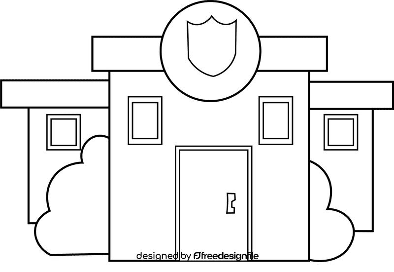 Police Station black and white clipart