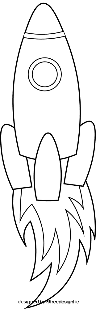 Rocket Ship black and white clipart