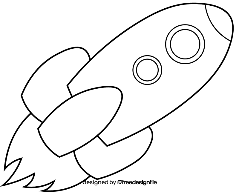 Rocket Ship black and white clipart