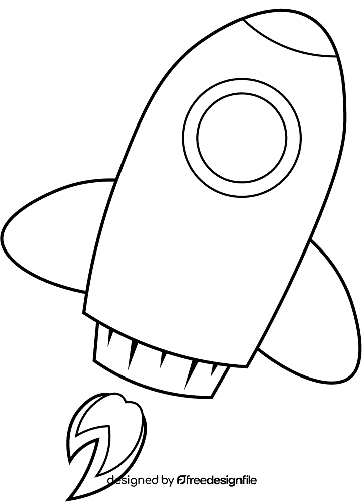 Rocket Ship black and white clipart