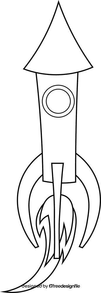Rocket Ship black and white clipart
