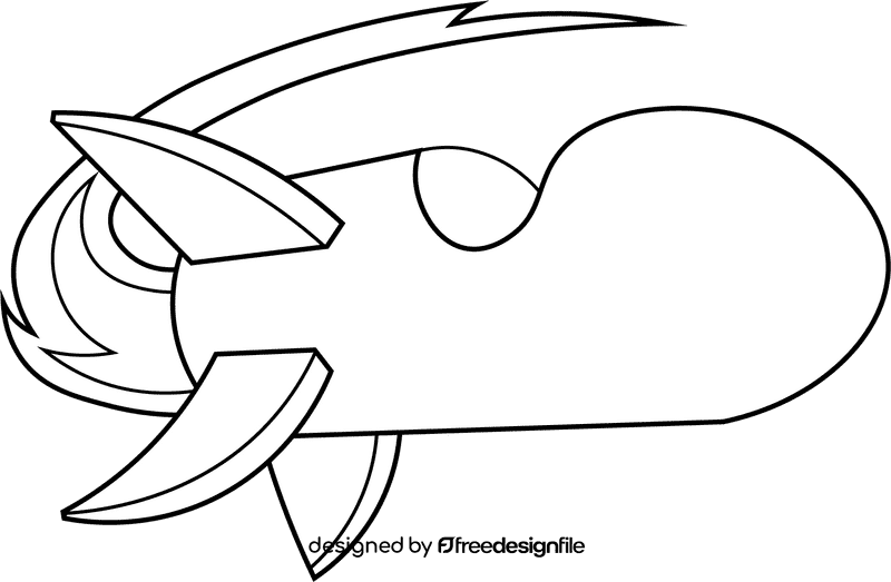 Rocket Ship black and white clipart