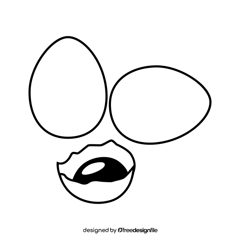 Eggs drawing black and white clipart