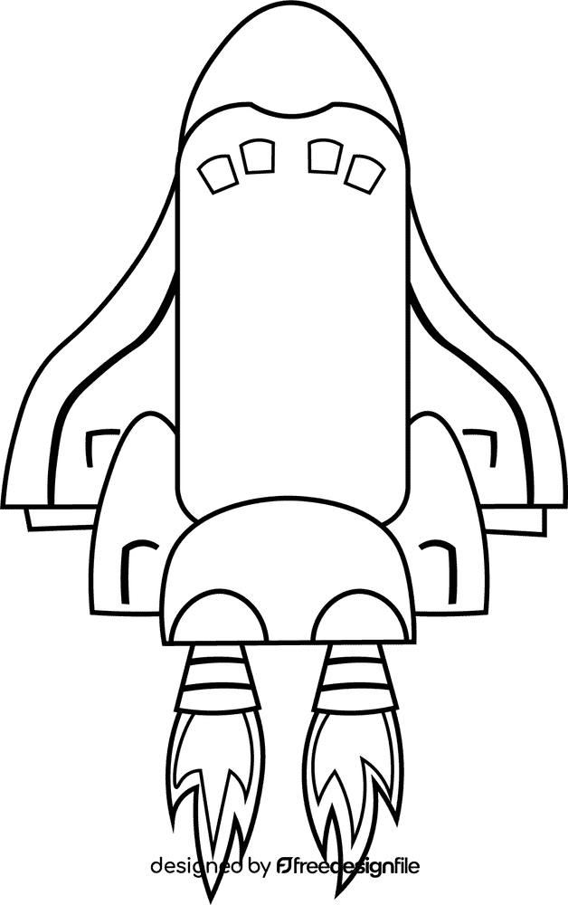 Rocket Ship black and white clipart
