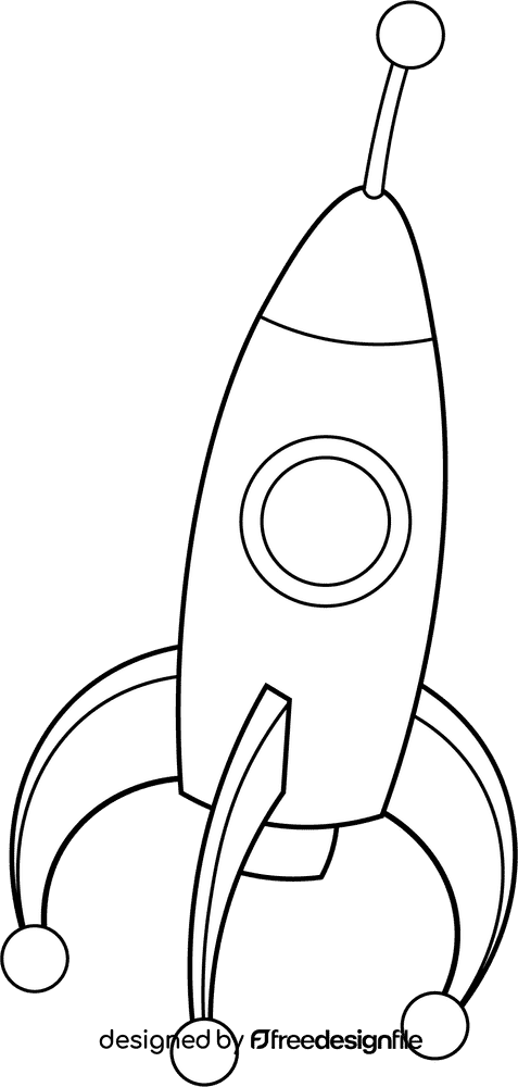 Rocket Ship black and white clipart