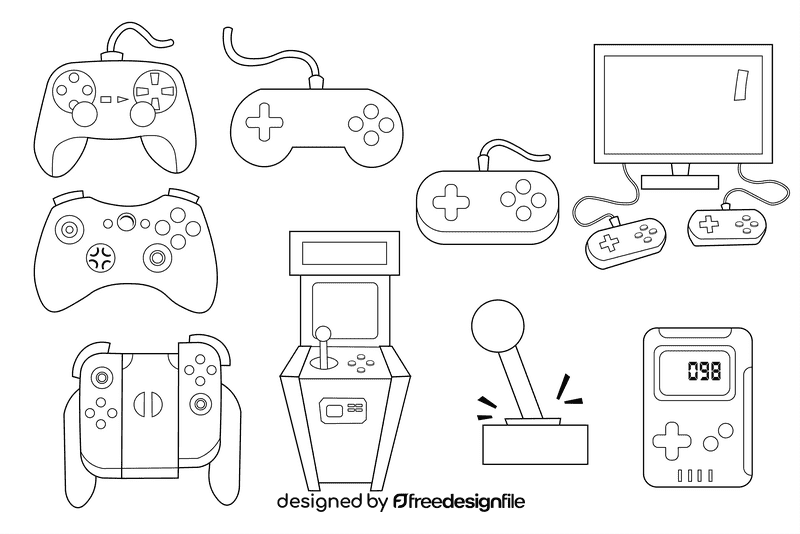 Video Game black and white vector