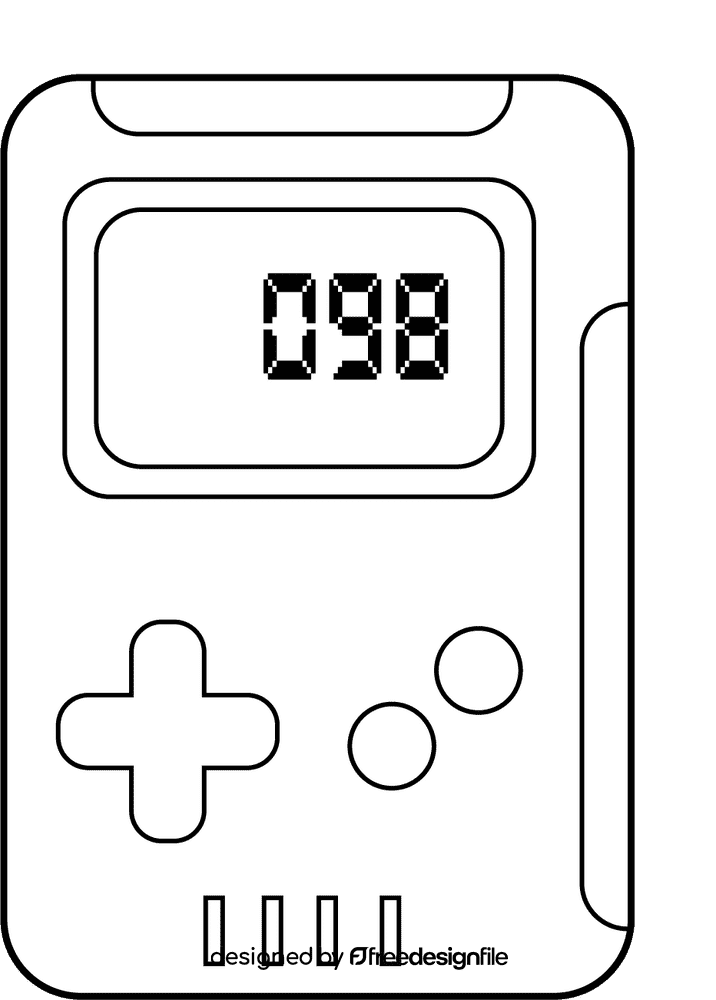 Video Game Gameboy black and white clipart