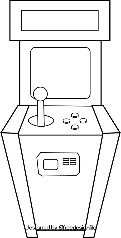 Video Game Game Machine black and white clipart