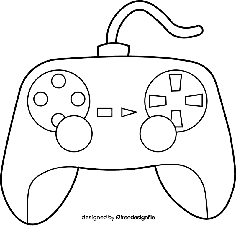 Video Game Gamepad black and white clipart