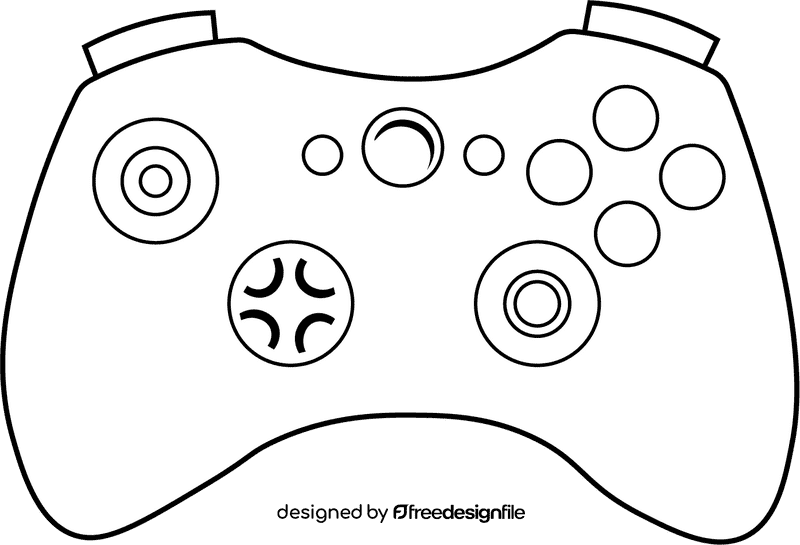 Video Game Gamepad black and white clipart