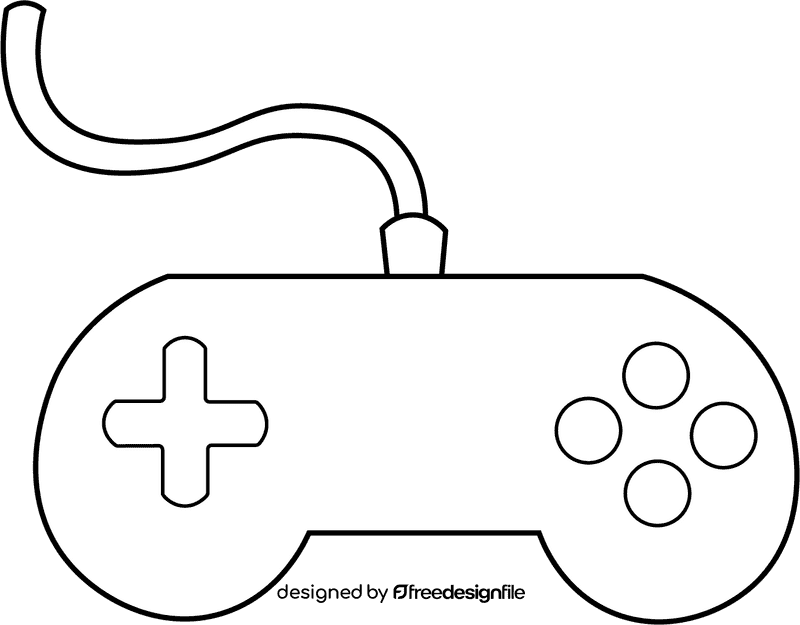 Video Game Gamepad black and white clipart