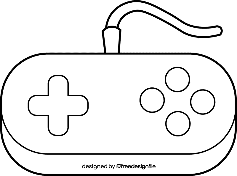 Video Game Gamepad black and white clipart