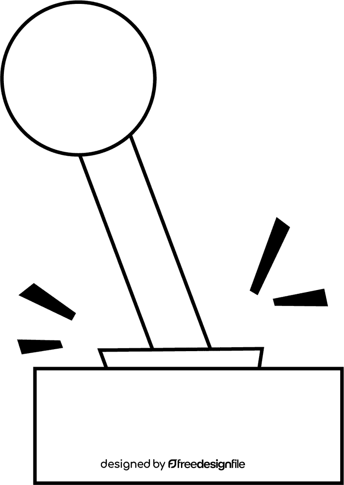 Video Game Joystick black and white clipart