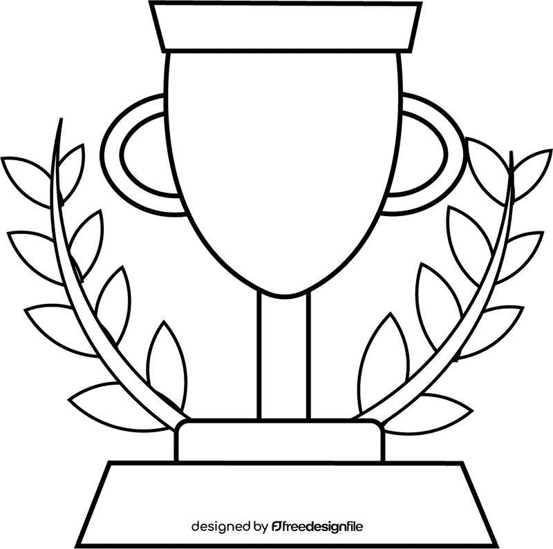 Winner Goblet Wreath black and white clipart