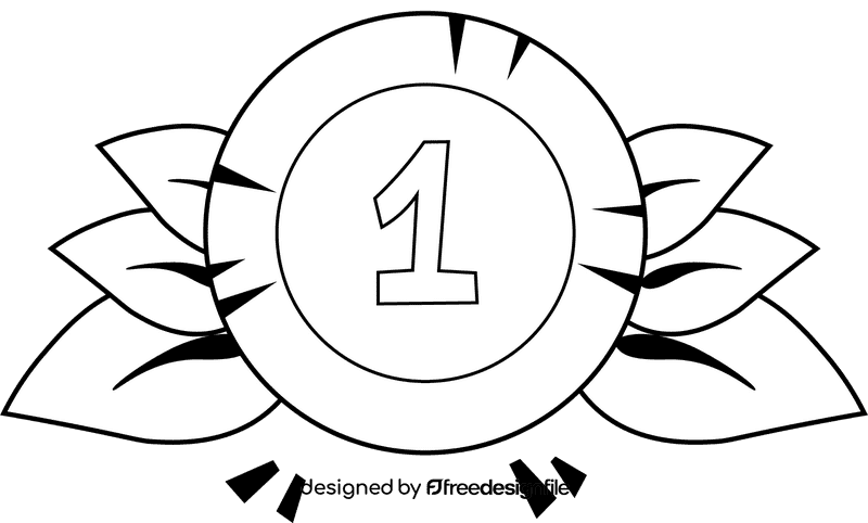 Winner Medal black and white clipart