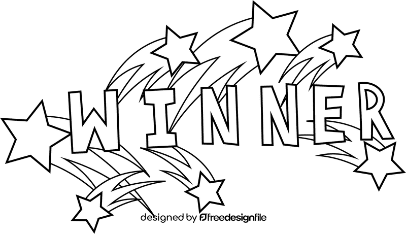 Winner black and white clipart