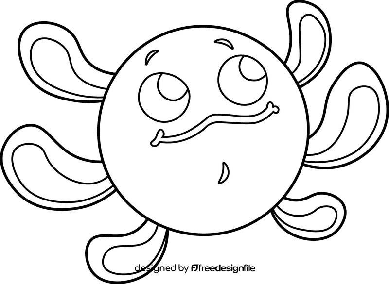 Axolotl black and white clipart