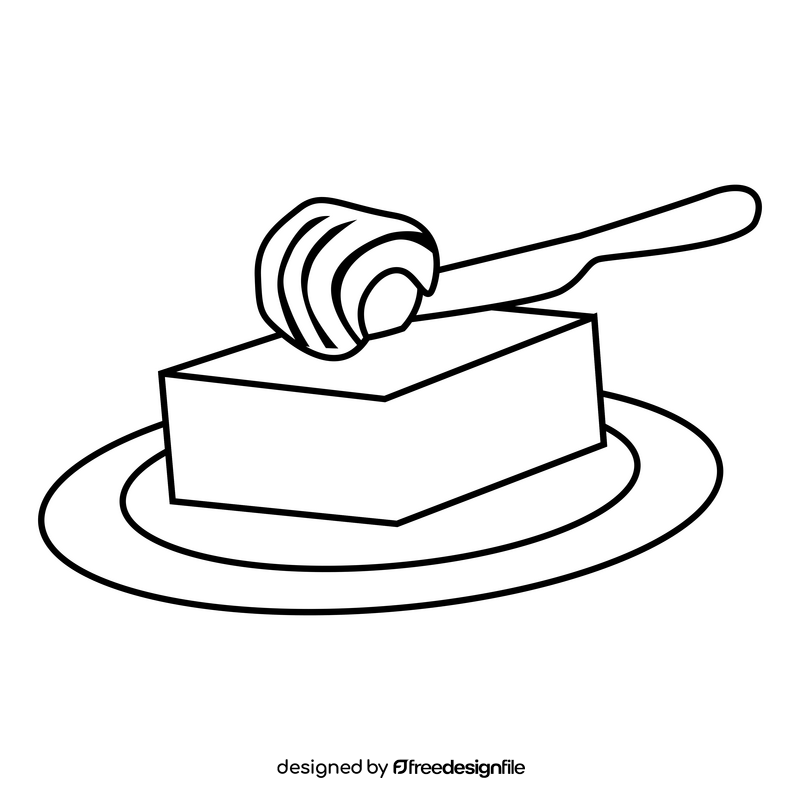 Butter drawing black and white clipart
