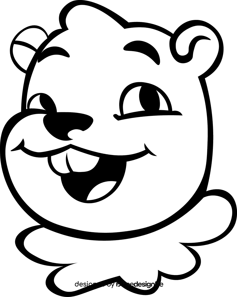 Beaver Head black and white clipart