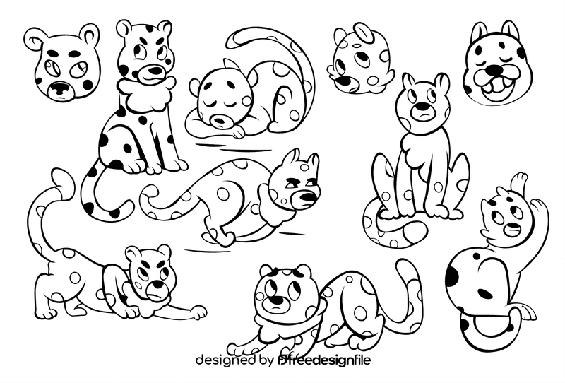 Cheetah black and white vector