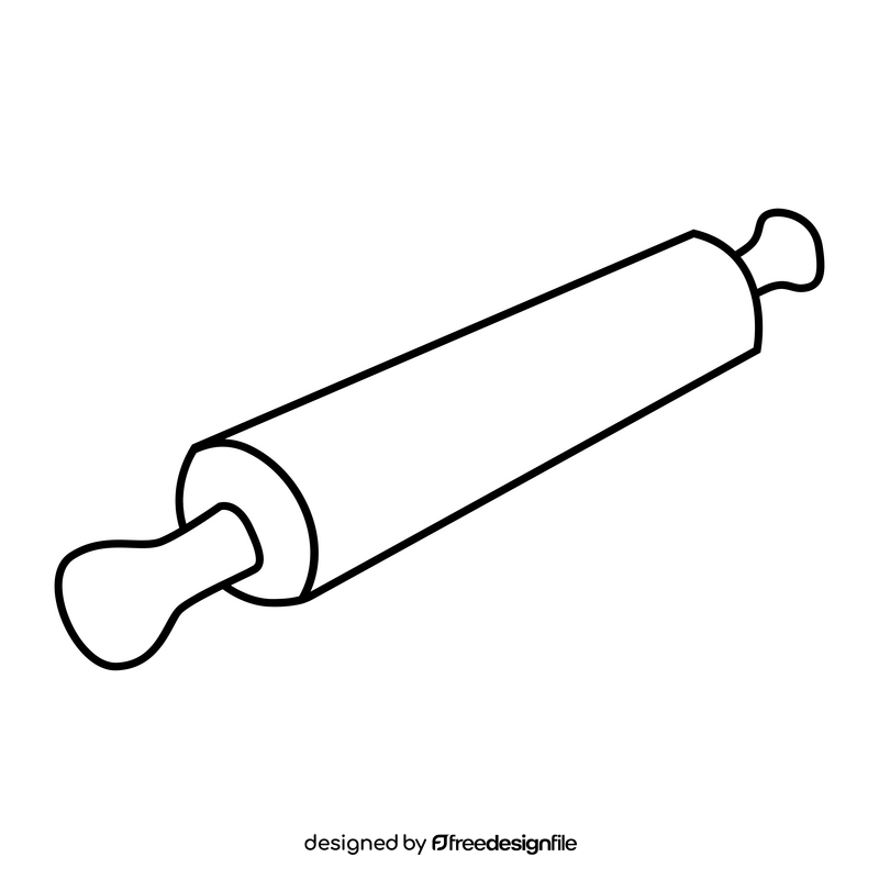 Rolling pin drawing black and white clipart