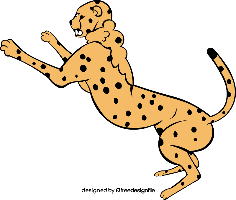 Cheetah Fight clipart
