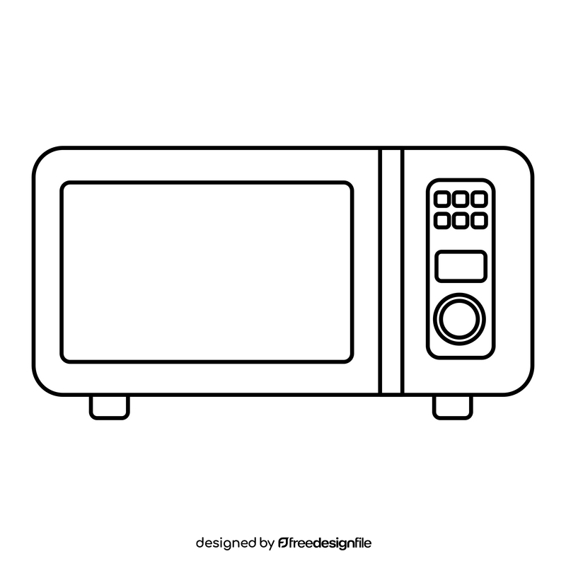Microwave oven drawing black and white clipart