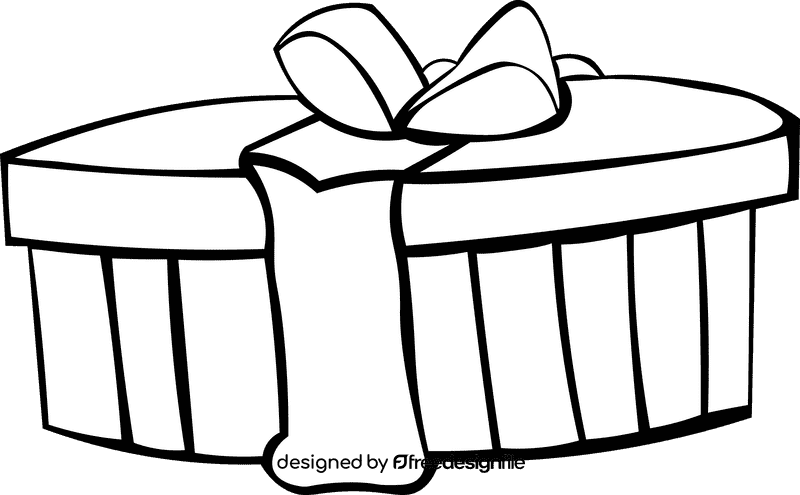 Christmas Gift Present black and white clipart