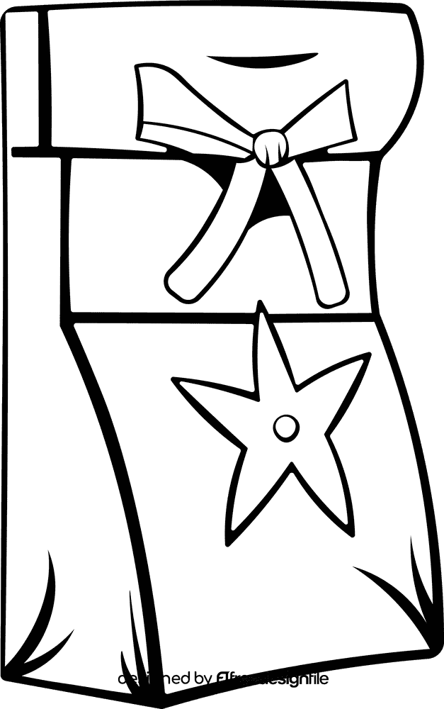 Christmas Gift Present black and white clipart