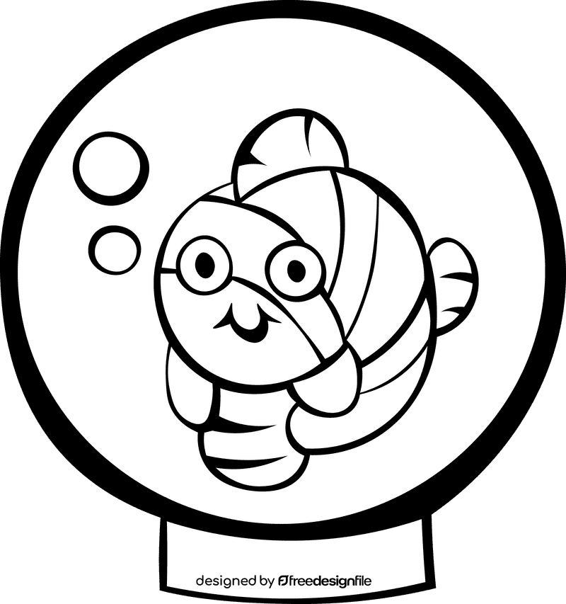 Clownfish Aquarium black and white clipart