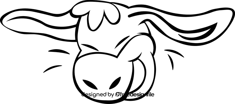 Donkey Head Laugh black and white clipart