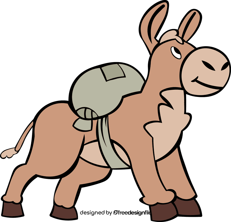 Donkey With Pack clipart