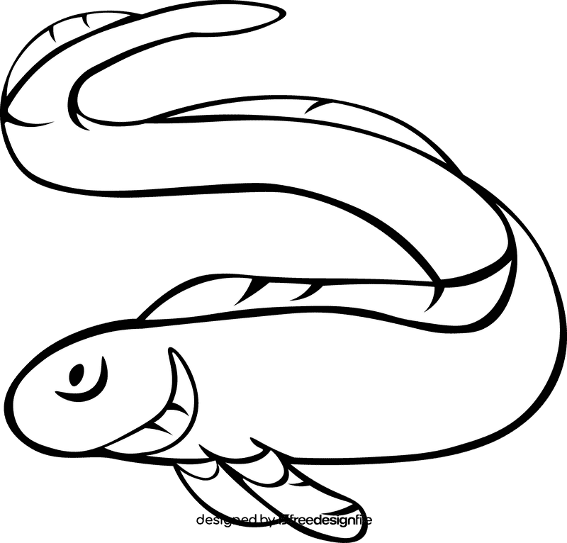 Eel Blue black and white clipart
