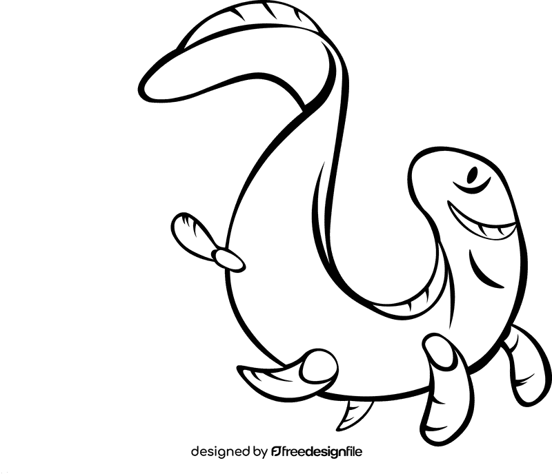 Eel Blue black and white clipart