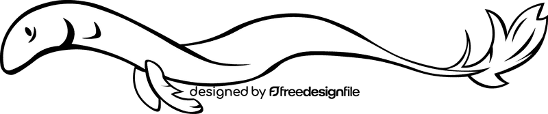 Eel black and white clipart