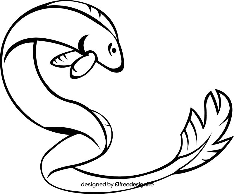 Eel Green black and white clipart